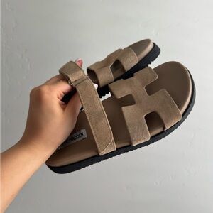 Steve Madden Beige Suede Sandals